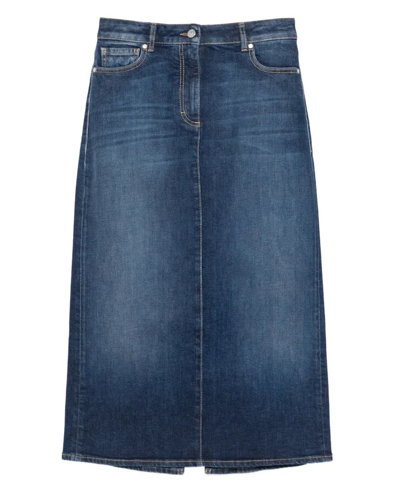 Peserico Midirock aus Denim - Blau Blau