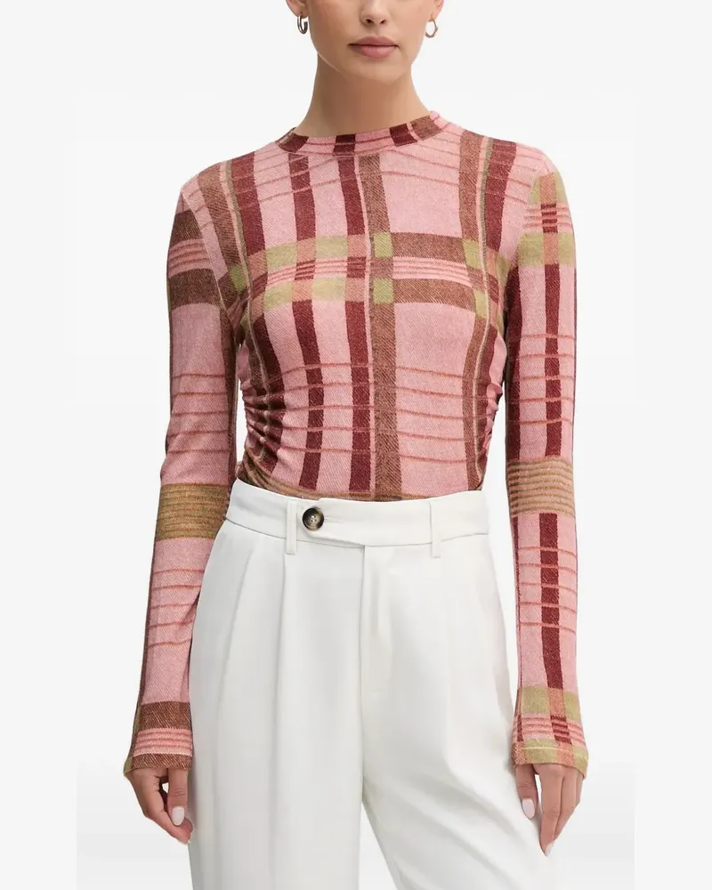 Barbour x Farm Rio Pullover mit Karomuster - Rosa Rosa