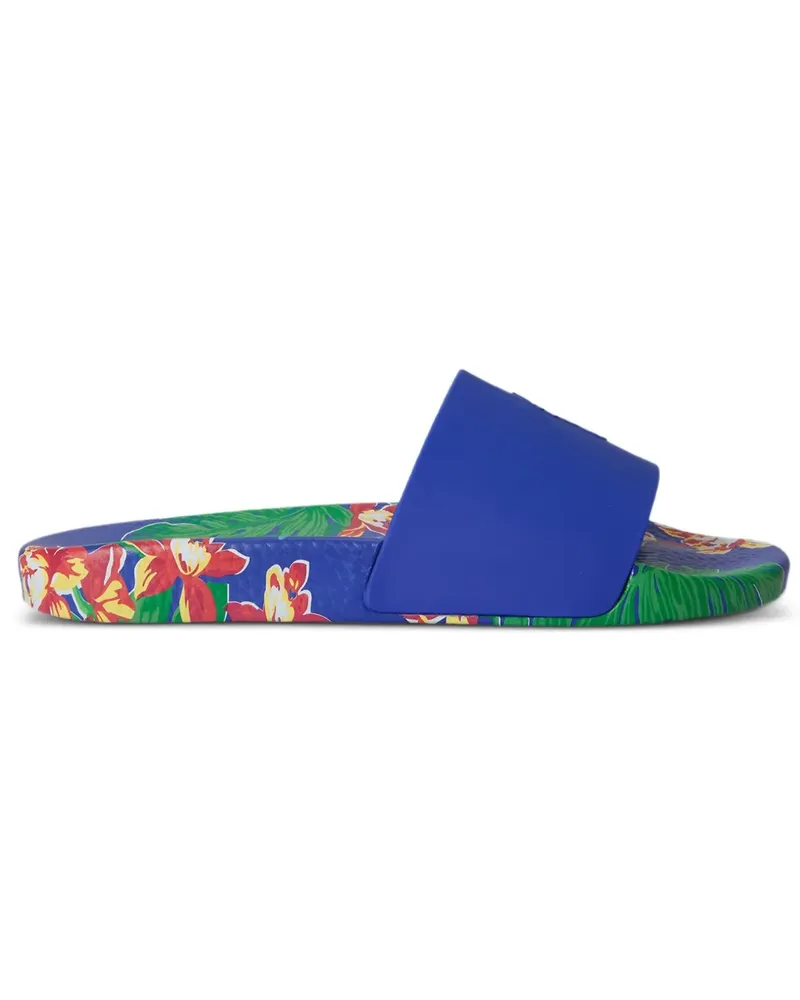 Ralph Lauren Pantoletten mit Blumen-Print - Blau Blau