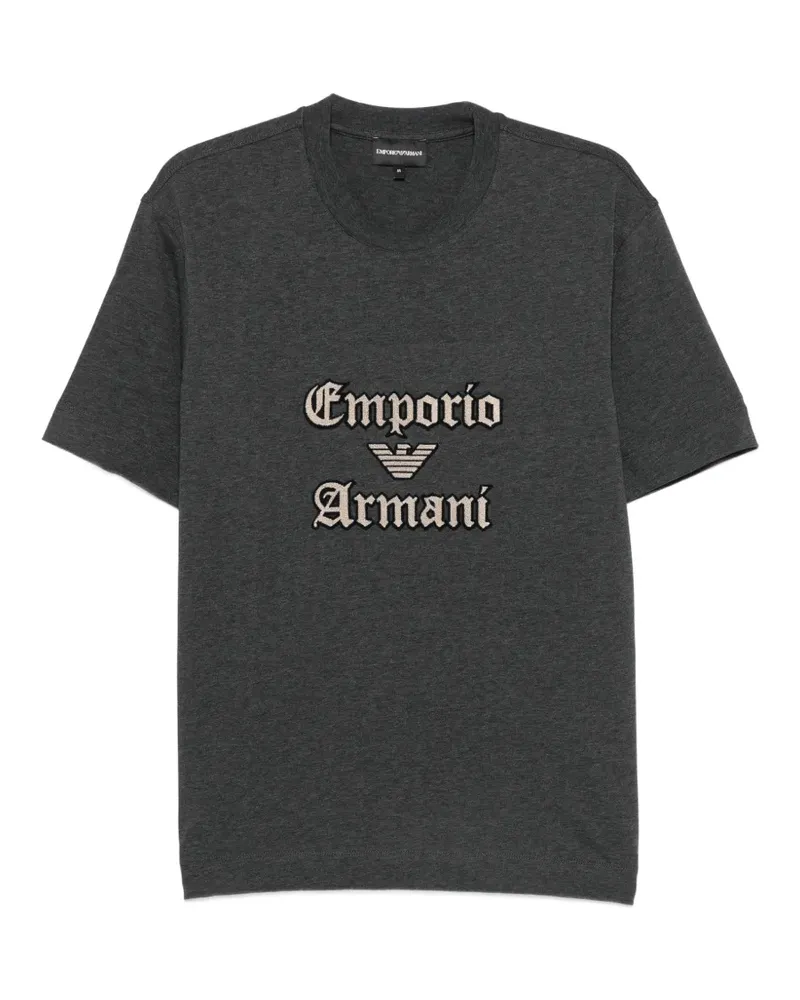 Emporio Armani T-Shirt mit Logo-Stickerei - Grau Grau