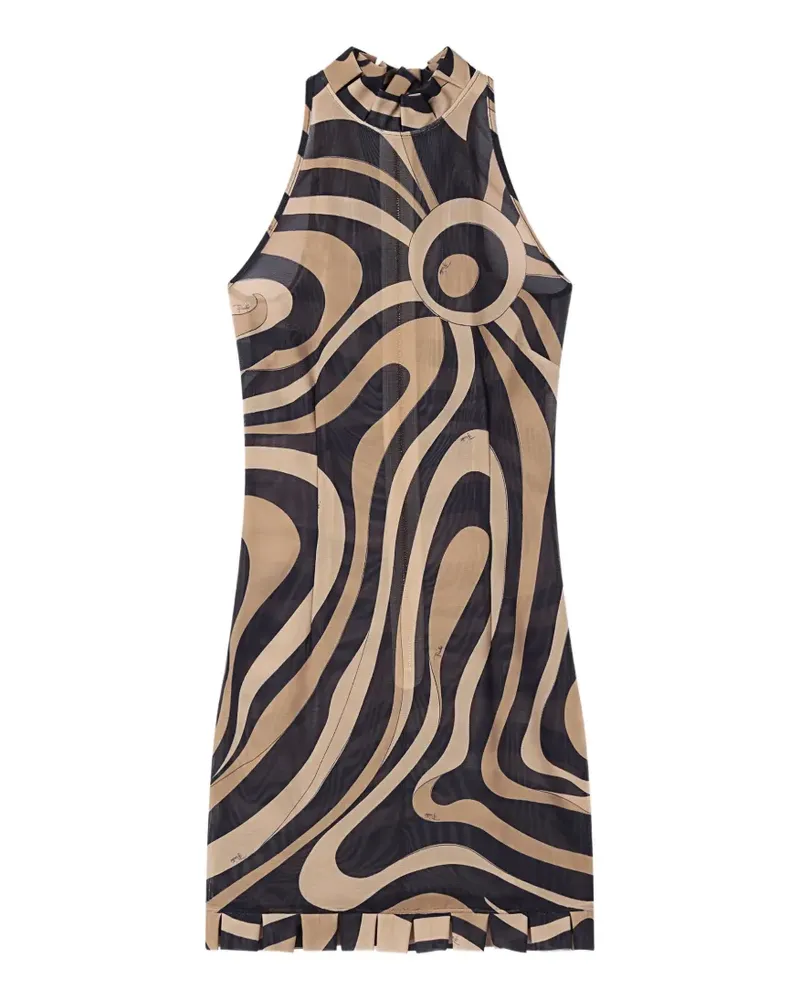 Emilio Pucci Marmo print dress with ruffle details - Schwarz Schwarz