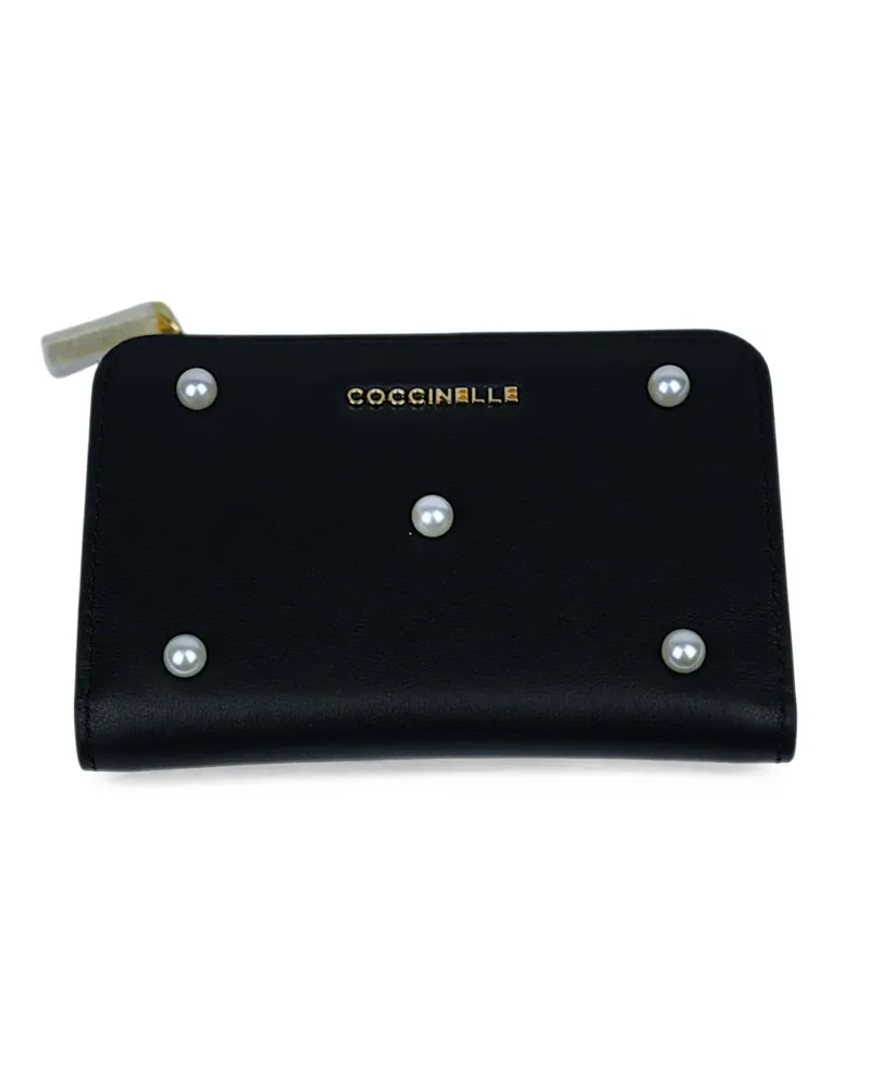 Coccinelle pearl-stud zip-around wallet - Schwarz Schwarz