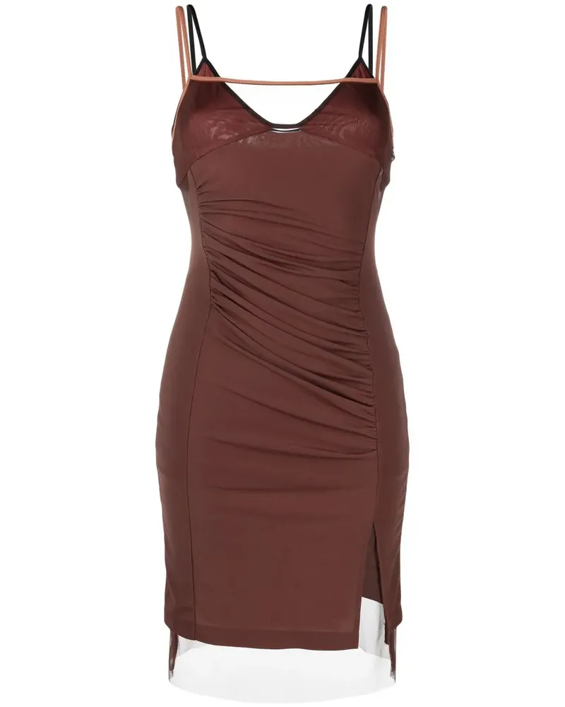 Helmut Lang Drapiertes Minikleid - Braun Braun