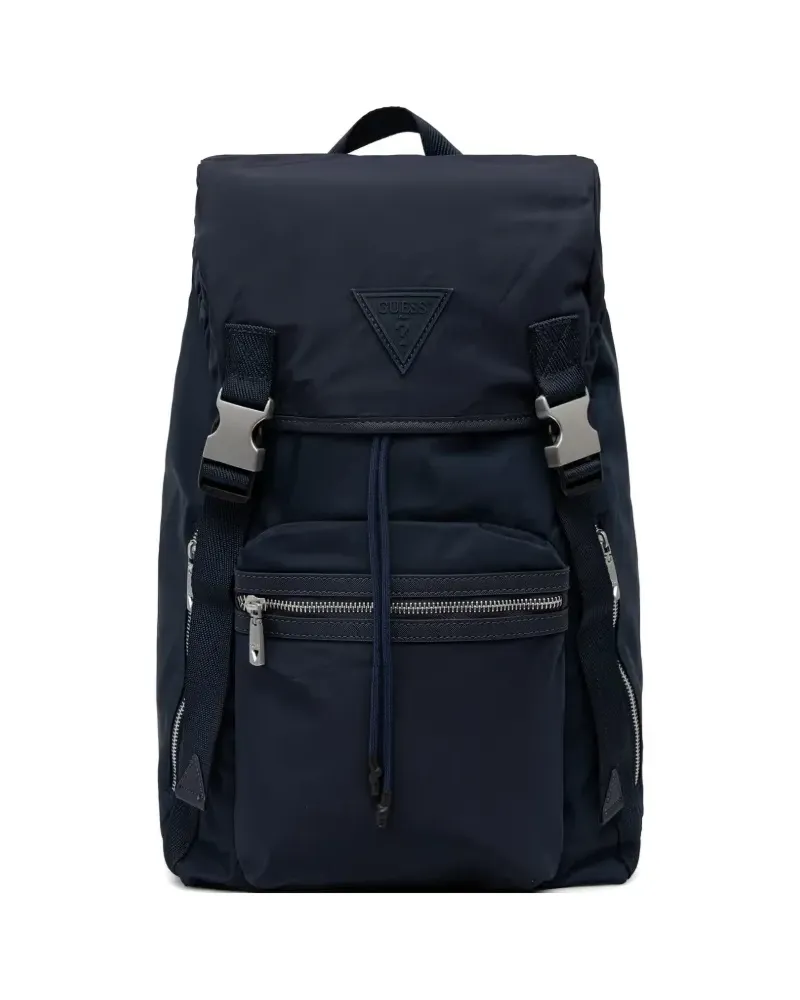 Guess Berlin logo-patch buckle-fastening backpack - Blau Blau