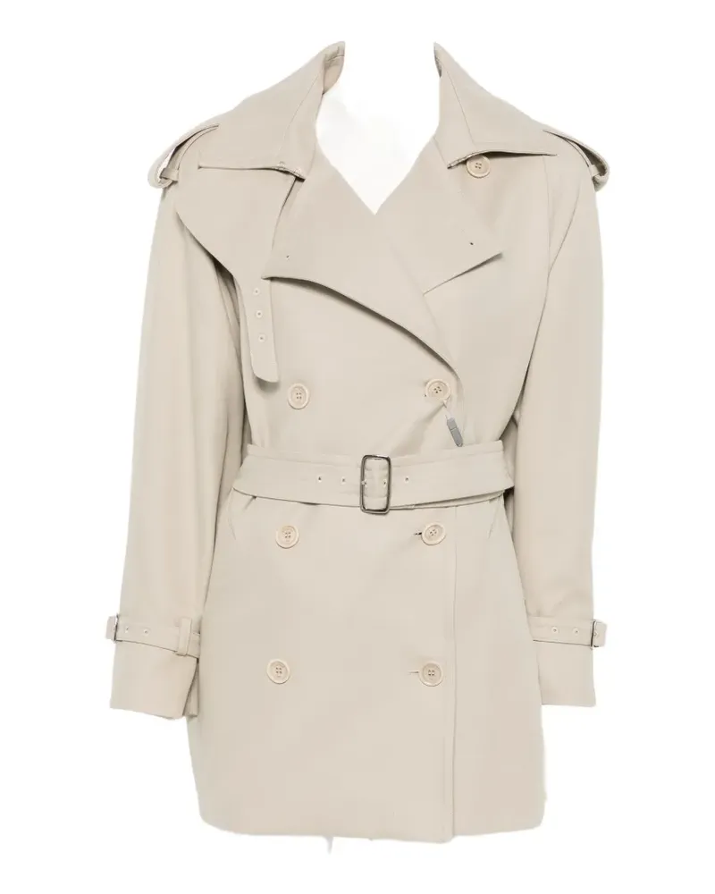 Max Mara Cacio double-breasted belted duster coat - Nude Nude