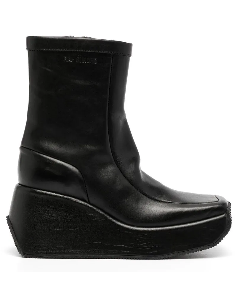 Raf Simons Stiefel mit eckiger Kappe Schwarz