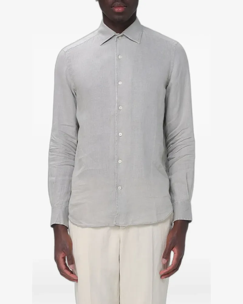 MC2 Saint Barth linen long-sleeve shirt - Grau Grau