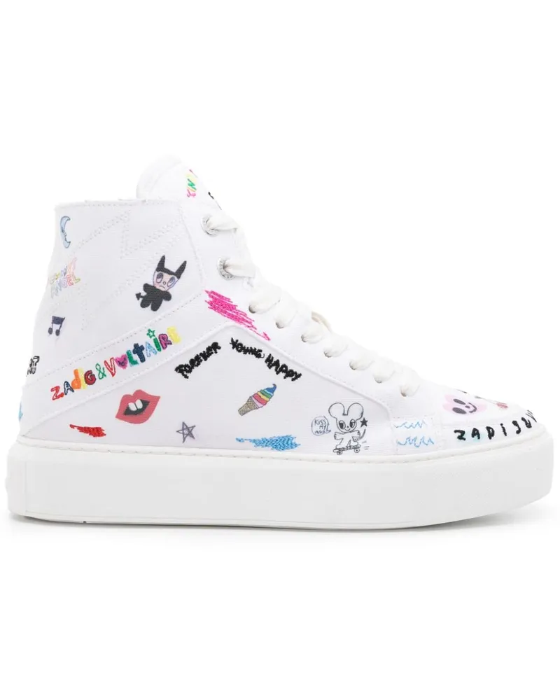 Zadig & Voltaire High Flash flatform sneakers Weiß