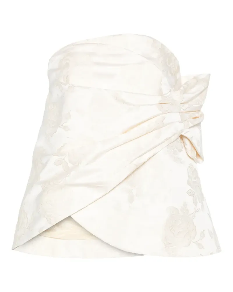 Simone Rocha Gerafftes Oberteil mit Blumen - Nude Nude