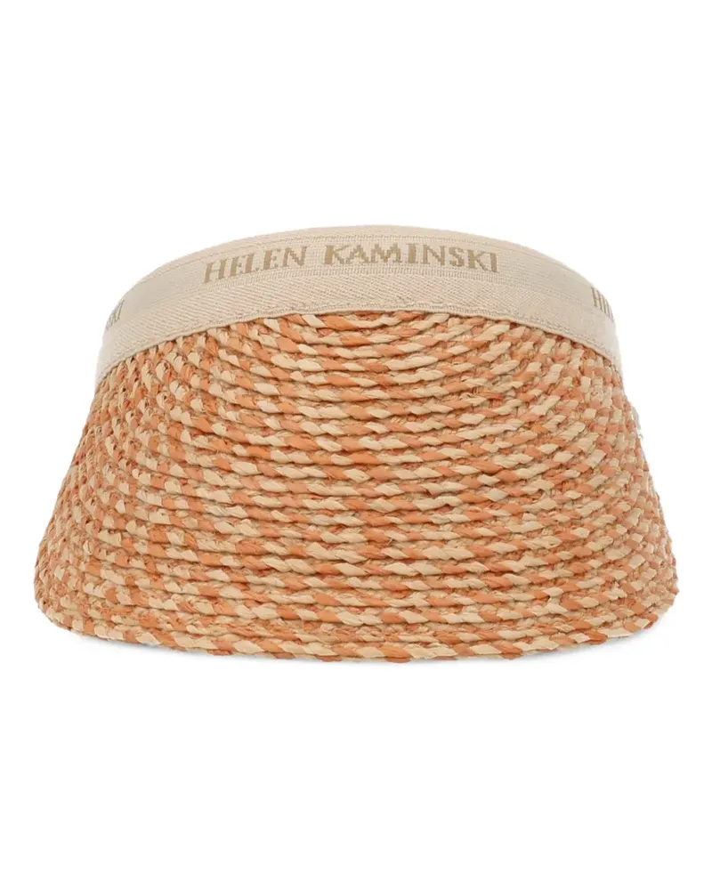 Helen Kaminski woven-raffia visor - Orange Orange