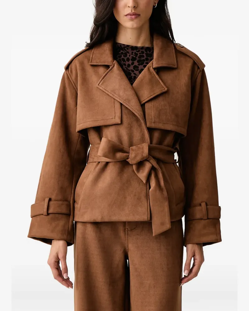 DKNY belted faux-suede jacket - Braun Braun