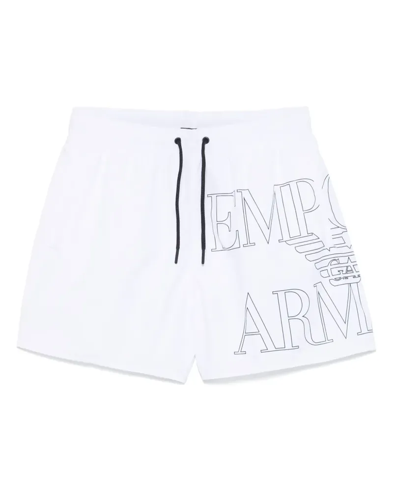 Emporio Armani Badeshorts mit Logo-Print - Weiß Weiß