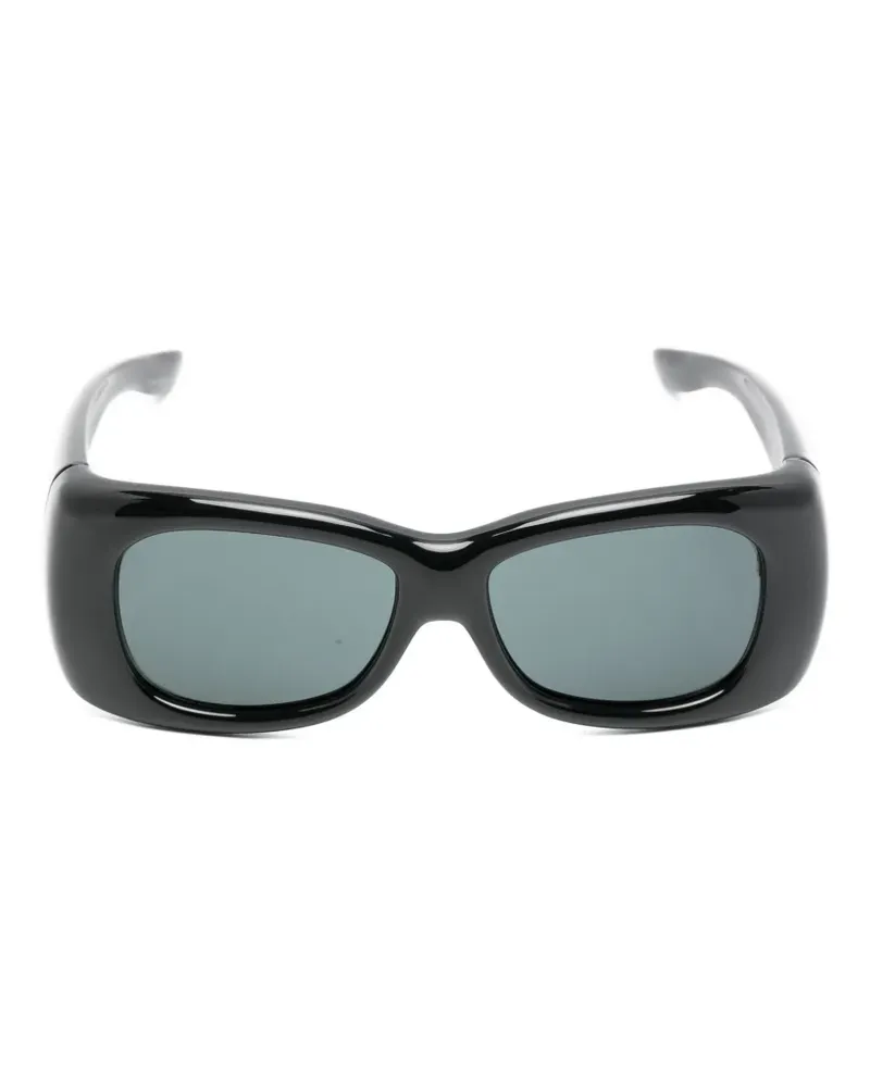 Saint Laurent Sonnenbrille mit eckigem Gestell - Schwarz Schwarz