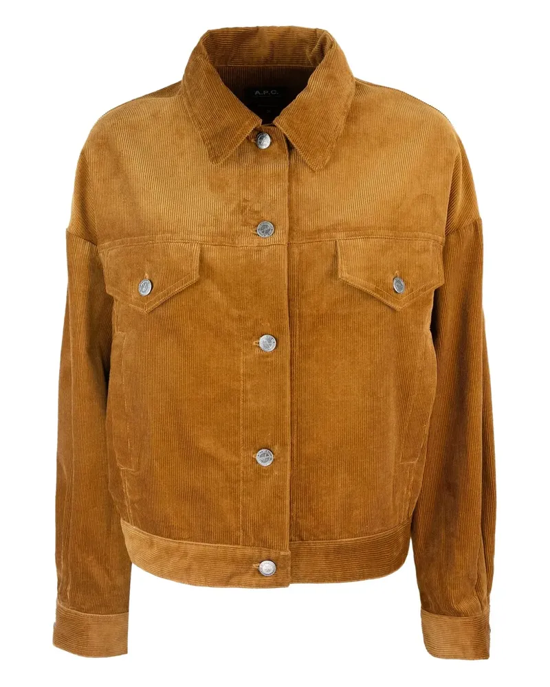 A.P.C. Geknöpfte Cordjacke - Braun Braun