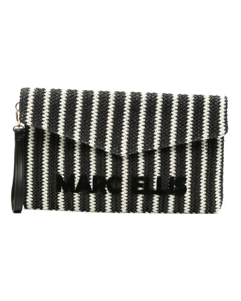 MARC ELLIS Gestreifte Clutch - Schwarz Schwarz