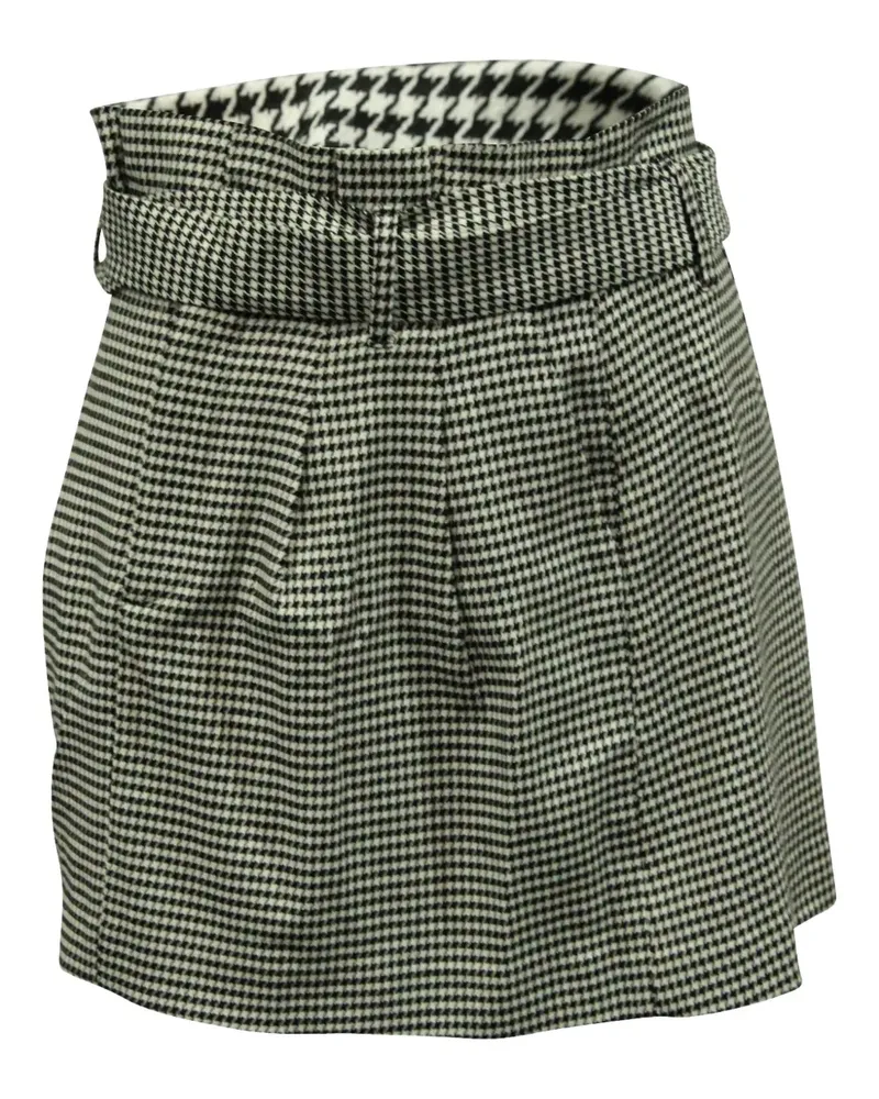 Alice + Olivia houndstooth belted mini skirt - Schwarz Schwarz