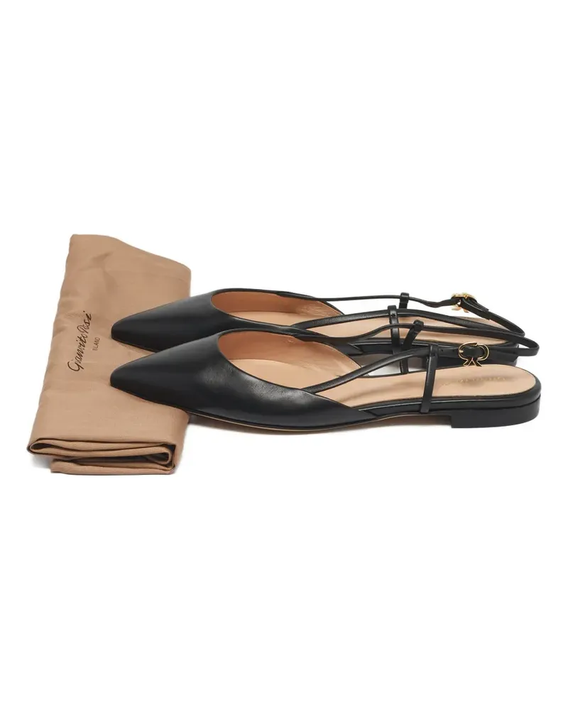 Gianvito Rossi leather slingback flats - Schwarz Schwarz
