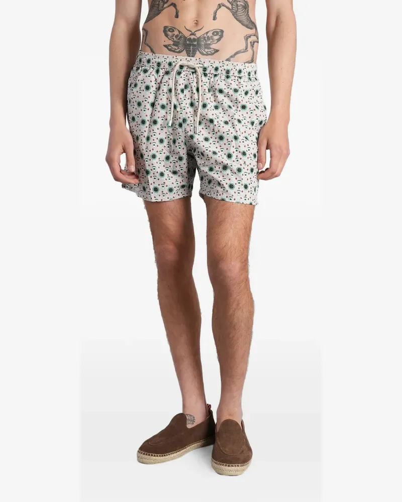 MC2 Saint Barth graphic-print swim shorts - Nude Nude