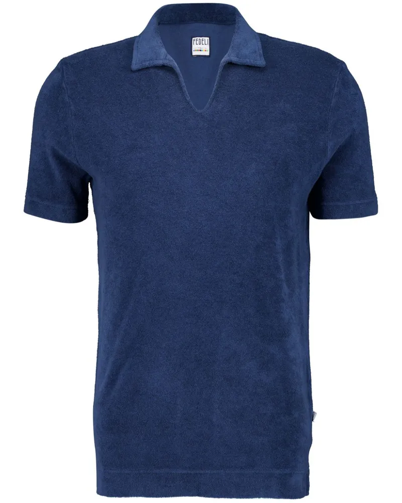 Fedeli Poloshirt aus Frottee Blau