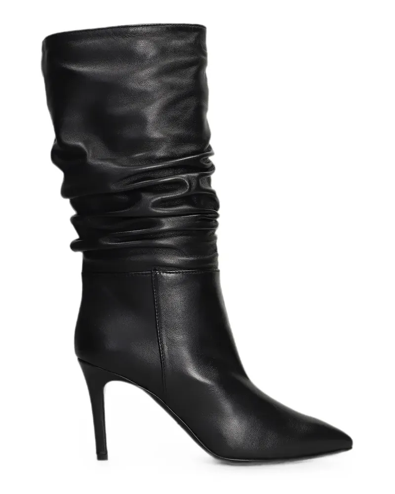 Via Roma 15 ruched pointed-toe boots - Schwarz Schwarz