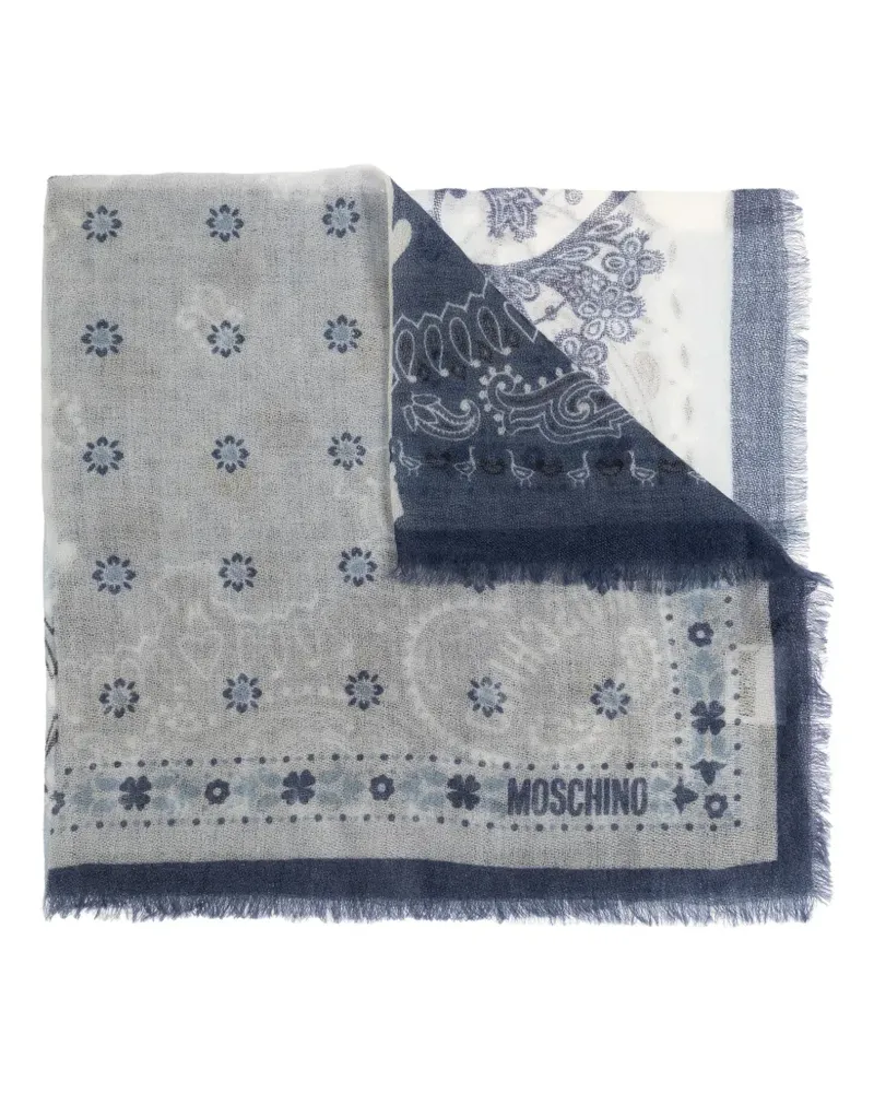 Moschino floral-paisley cashmere scarf - Blau Blau
