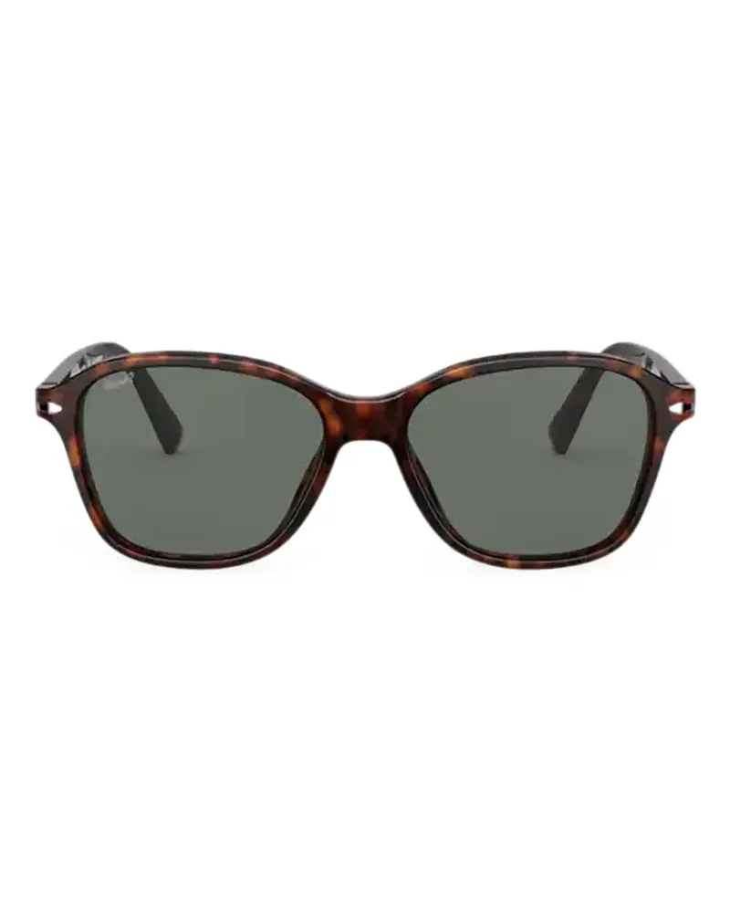 Persol Eckige Sonnenbrille in Schildpattoptik - Braun Braun