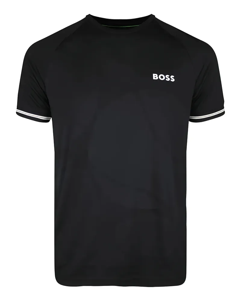 HUGO BOSS logo-print raglan-sleeve T-shirt - Schwarz Schwarz