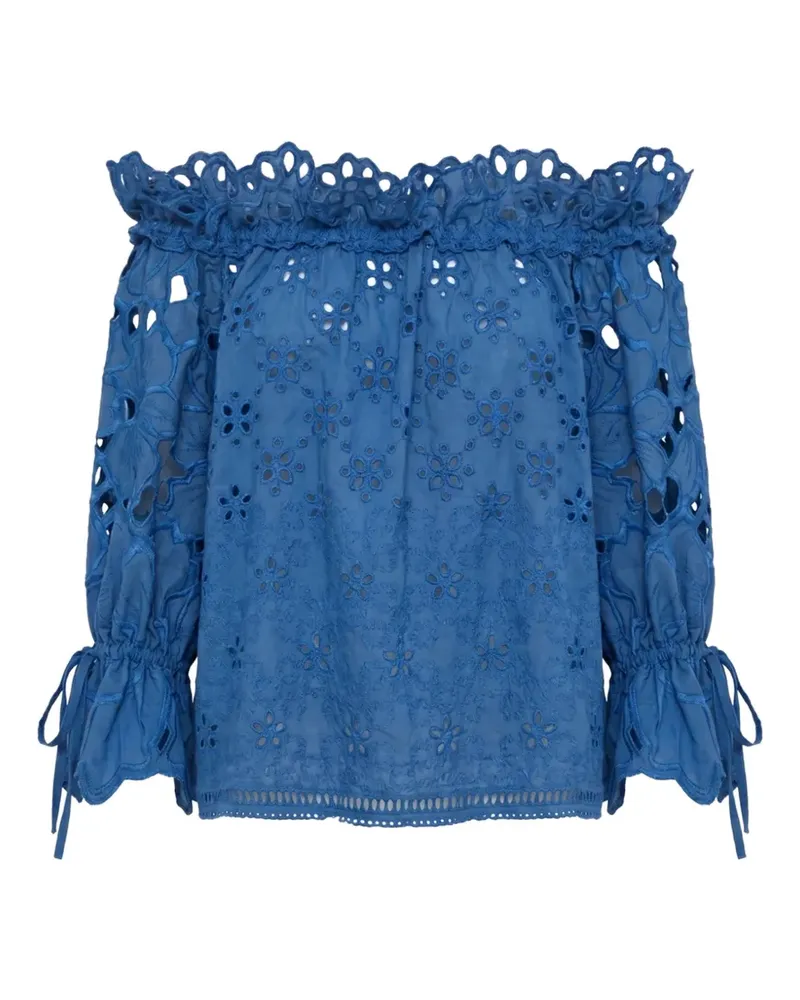 Ermanno Scervino broderie-anglaise off-the-shoulder blouse - Blau Blau