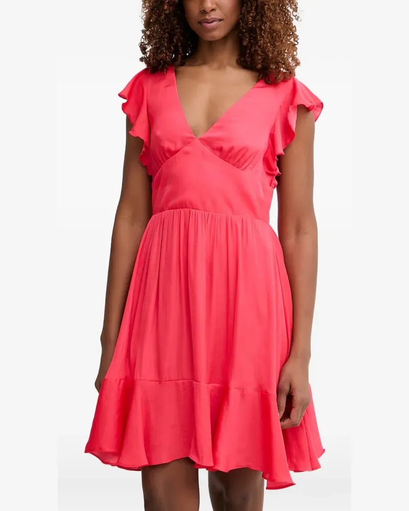 Morgan Minikleid mit Rüschen - Rosa Rosa