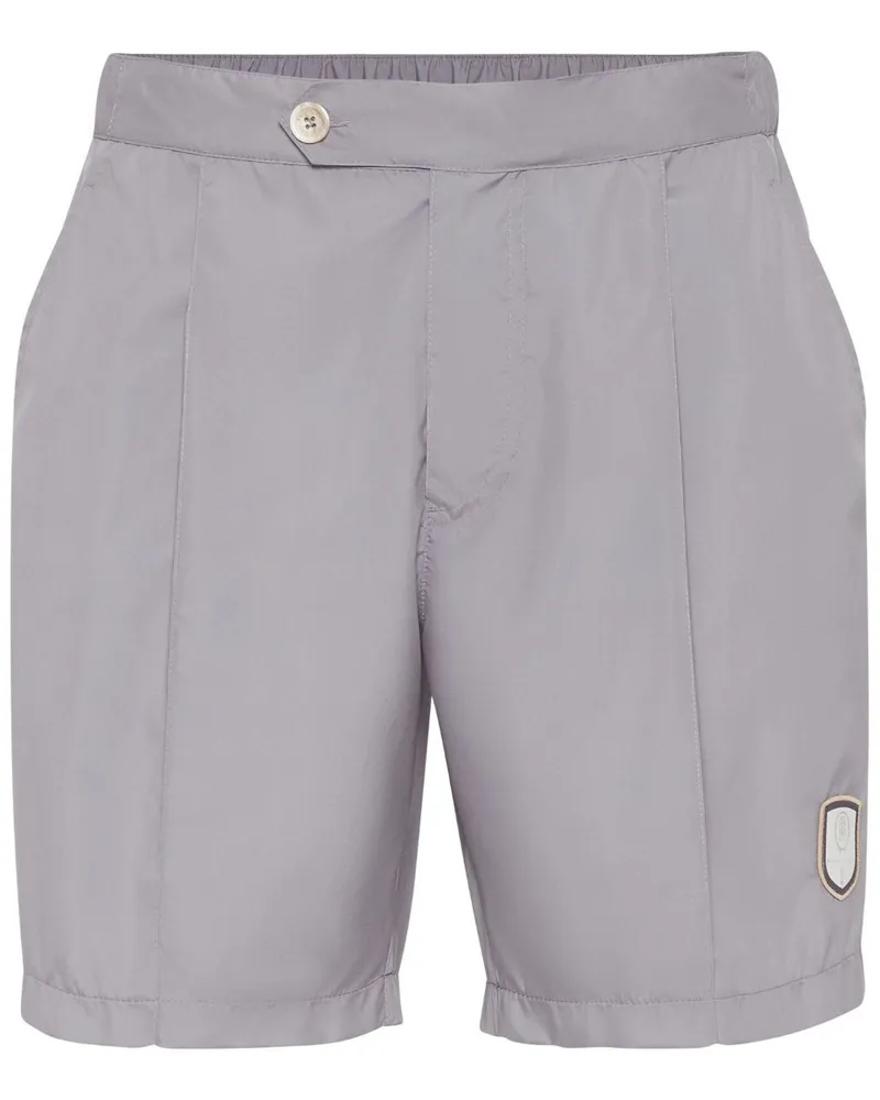 Brunello Cucinelli Bermudas mit Logo-Patch - Grau Grau