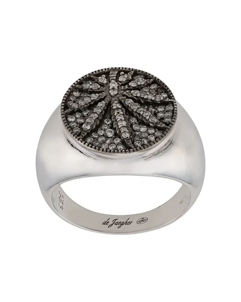 de Jaegher Ring mit Kristallblatt - Metallic Metallic