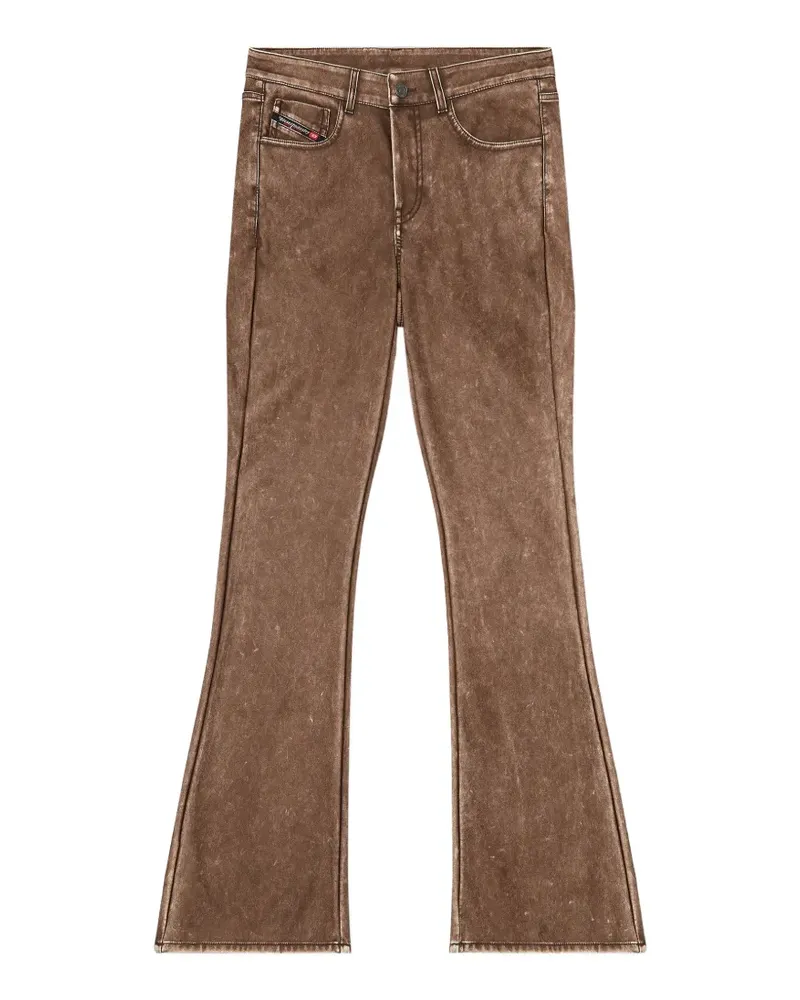Diesel bootcut pants in treated coated fabric - Braun Braun