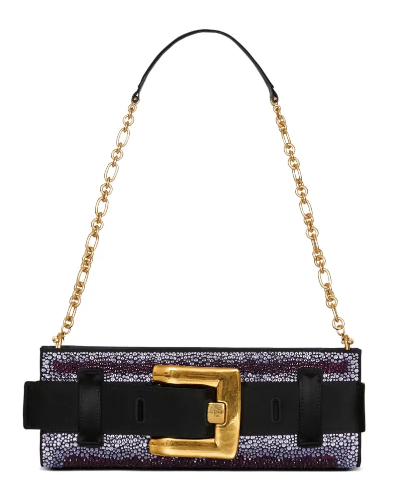 Balmain Anthem Clutch mit Kristallen - Violett Violett