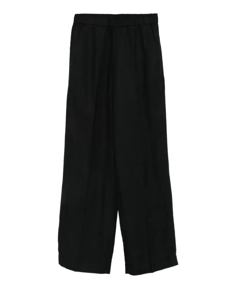 Gant elasticated-waistband wide-leg trousers - Schwarz Schwarz