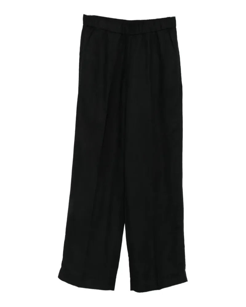 Gant elasticated-waistband wide-leg trousers - Schwarz Schwarz