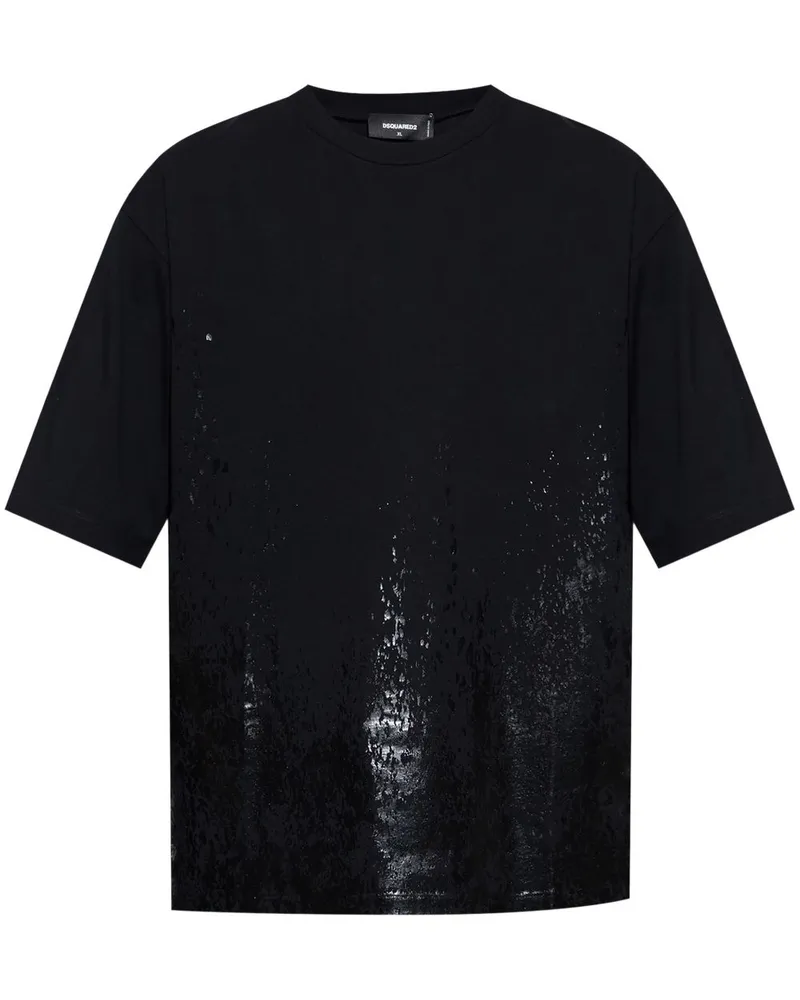 Dsquared2 T-Shirt mit Metallic-Print - Schwarz Schwarz