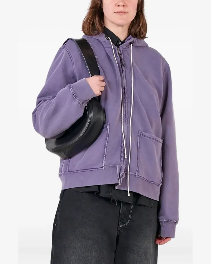 Camiel Fortgens frayed zip hoodie - Violett Violett
