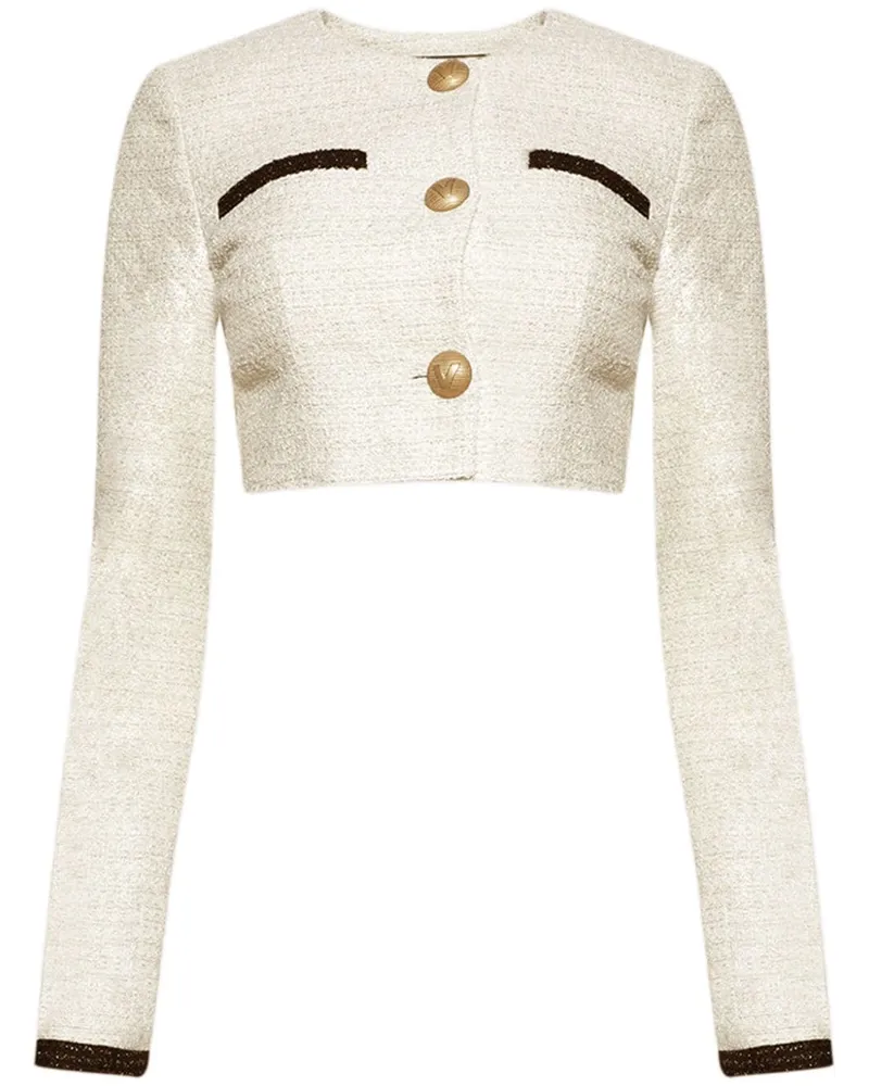 VETEMENTS Cropped-Jacke aus Tweed - Nude Nude