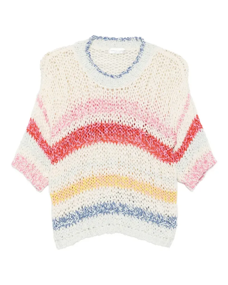 Roberto Collina striped open-knit sweater - Nude Nude