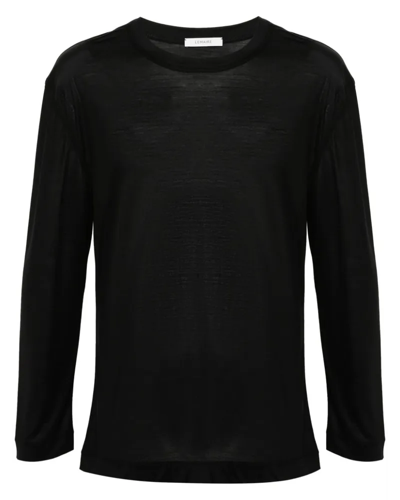 Christophe Lemaire Jersey-Langarmshirt aus Seide - Schwarz Schwarz