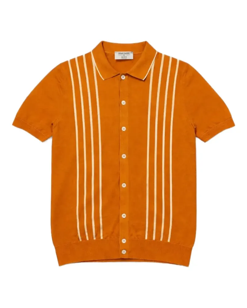 Gran Sasso striped knitted shirt - Orange Orange