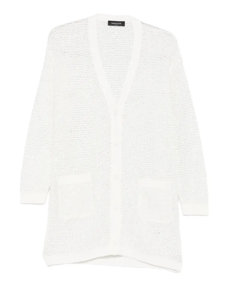 Fabiana Filippi sequin-embellished open-knit cardigan - Weiß Weiß