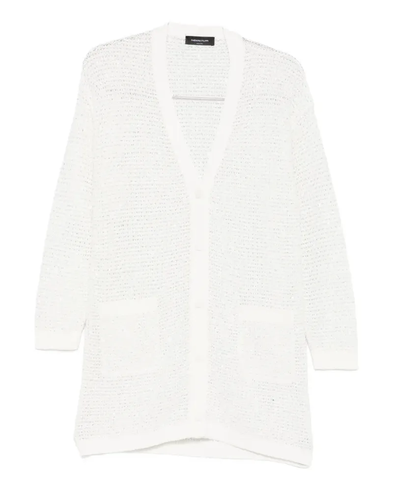 Fabiana Filippi sequin-embellished open-knit cardigan - Weiß Weiß