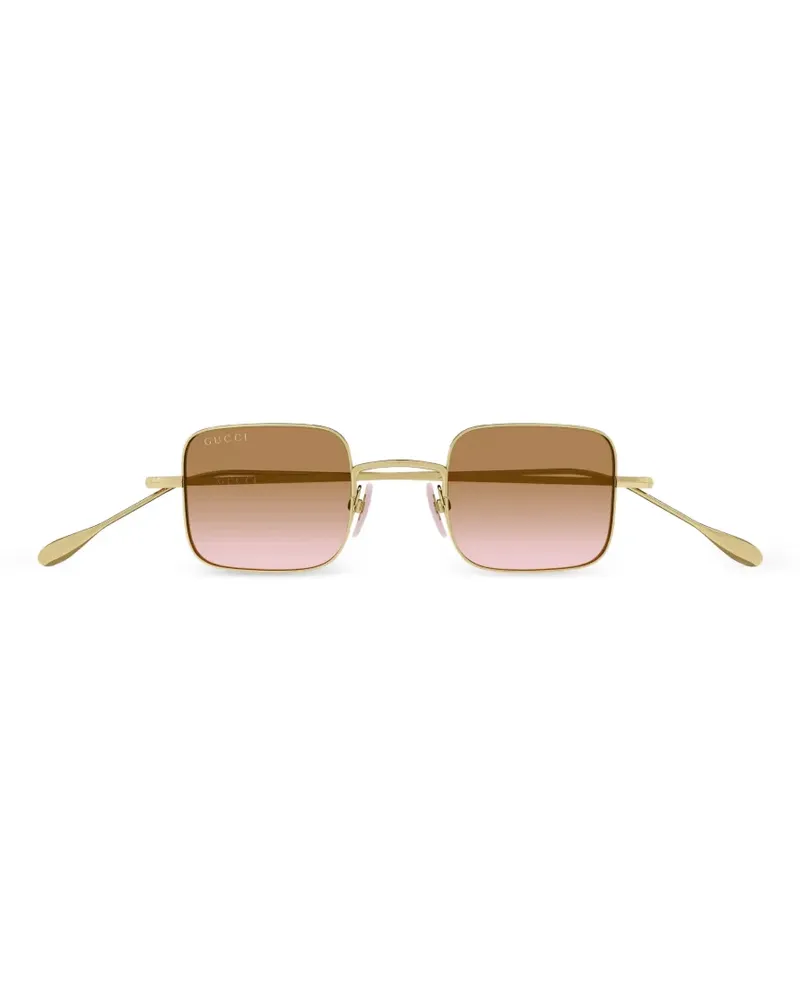 Gucci Sonnenbrille mit eckigem Gestell - Gold Gold