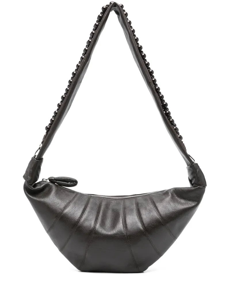 Christophe Lemaire Mittelgroße Pearls Croissant Schultertasche - Braun Braun