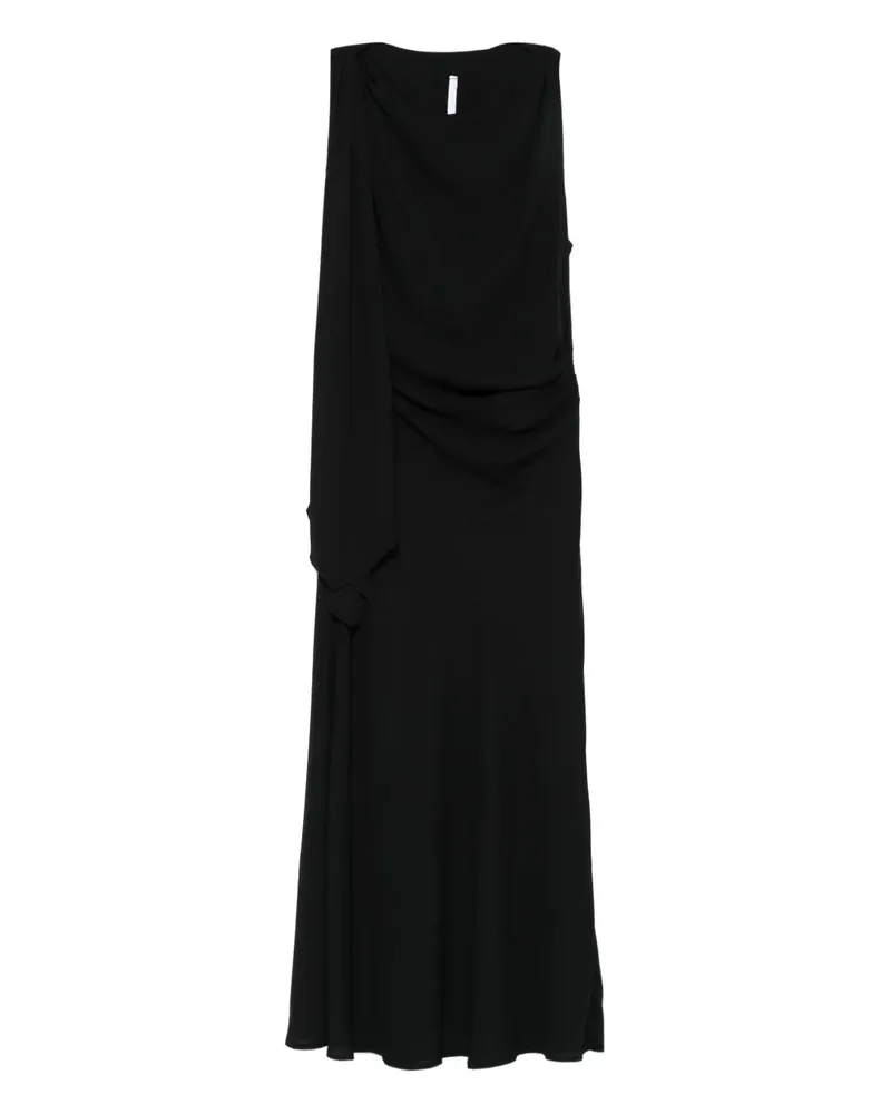 IMPERIAL Drapiertes Midikleid - Schwarz Schwarz