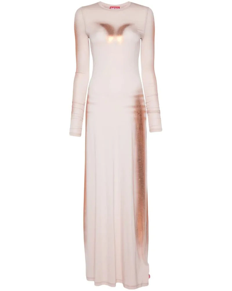 Diesel Metallic-Maxikleid aus Jersey Rosa