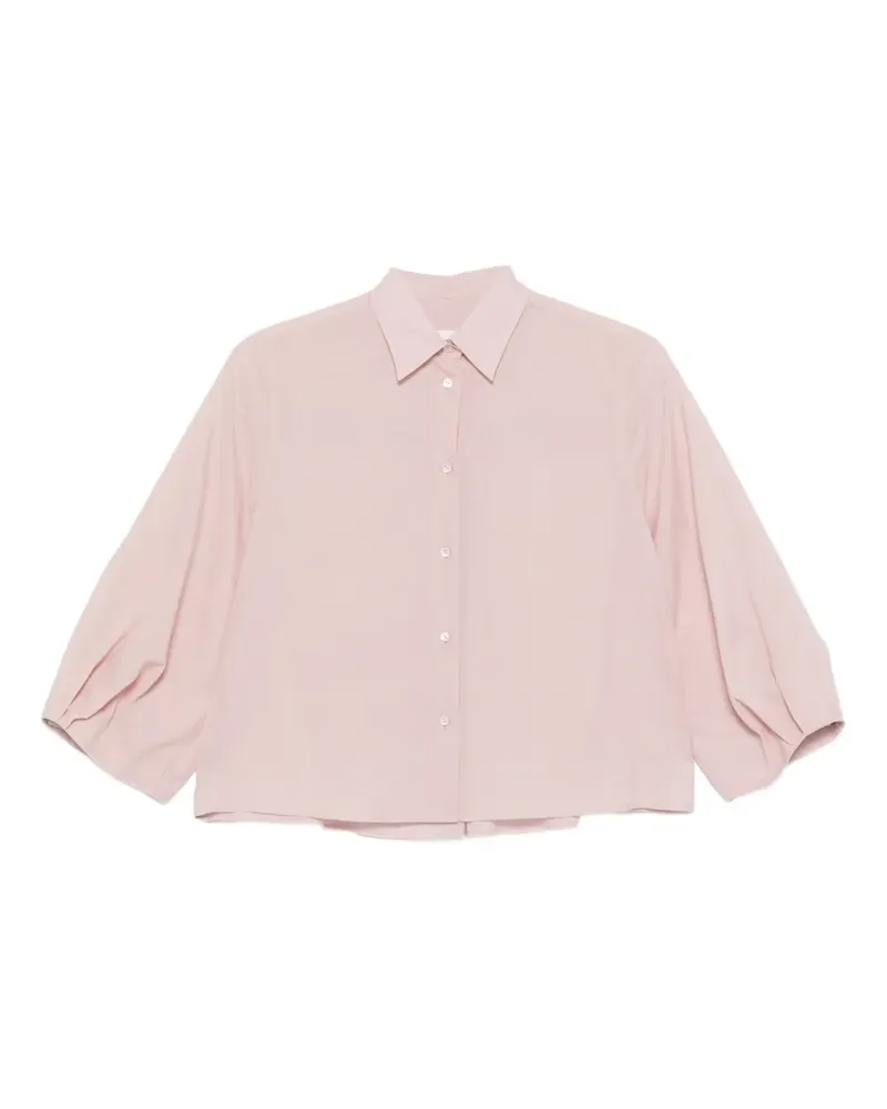 XACUS puff-sleeve cropped shirt - Rosa Rosa