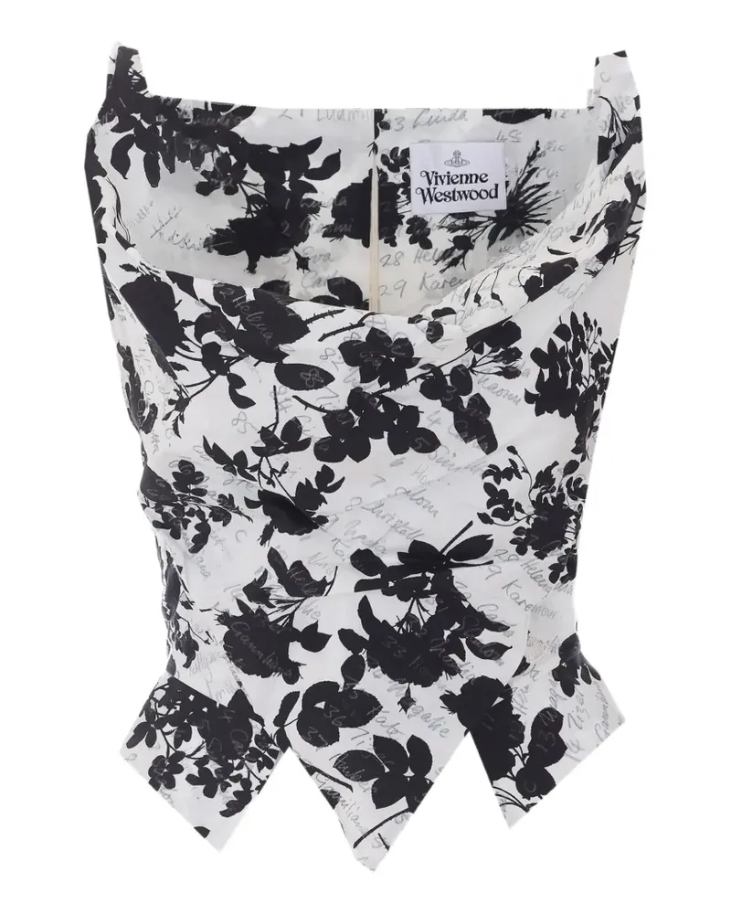 Vivienne Westwood Top mit Blumenprint mit asymmetrischem Design - Weiß Weiß