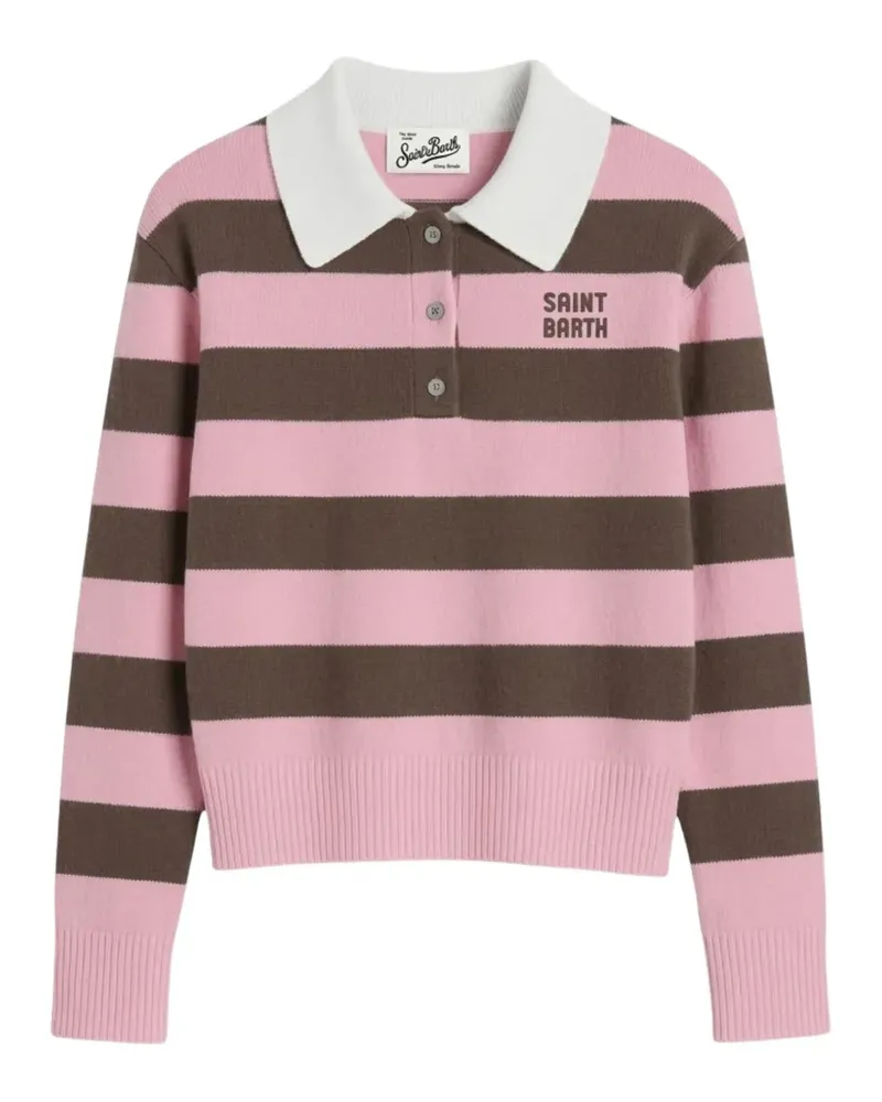 MC2 Saint Barth Gestrickter Hadidy Poloshirtkragen mit Streifen - Rosa Rosa
